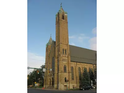 St. Raphael's Catholic Church in Springfield, tower and front