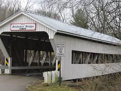 Brubaker Covered Bridge, southern side and western portal