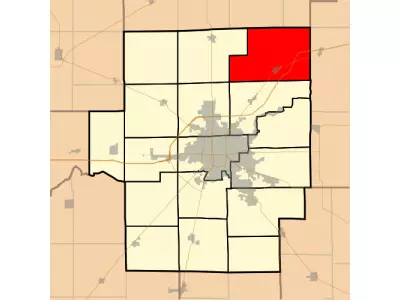 Map highlighting Friends Creek Township, Macon County, Illinois