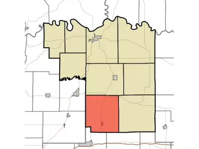 Map highlighting Monroe Township, Pike County, Indiana