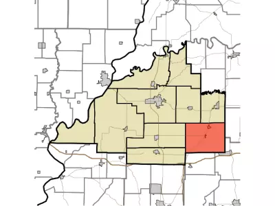Map highlighting Barton Township, Gibson County, Indiana