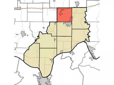 Map highlighting Carter Township, Spencer County, Indiana