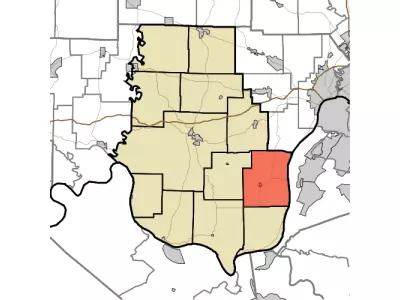Map highlighting Posey Township, Harrison County, Indiana