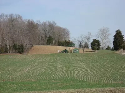 Fields and a pumpjack in Boone Township
