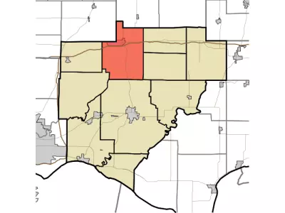 Map highlighting Hart Township, Warrick County, Indiana