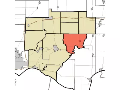 Map highlighting Skelton Township, Warrick County, Indiana