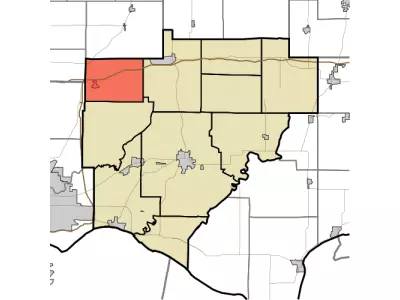 Map highlighting Greer Township, Warrick County, Indiana