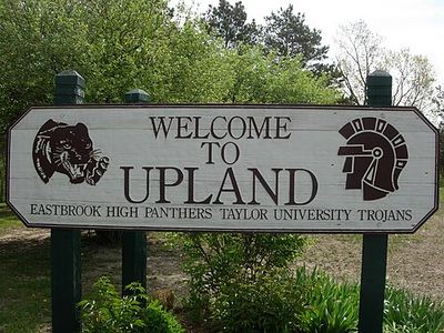 Upland, Indiana welcome sign