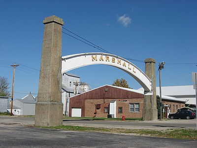 Arch in the Town of Marshall from southwest