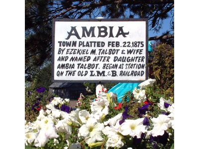 Ambia, Indiana sign