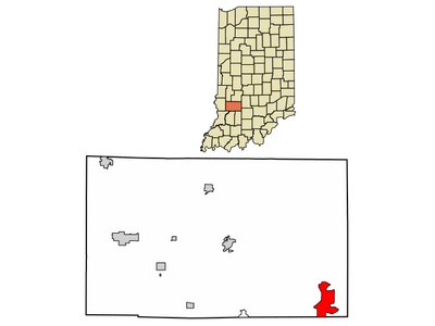 Greene County Indiana Incorporated and Unincorporated areas Owensburg Highlighted 1857510