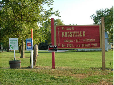 Rossville Illinois welcome sign