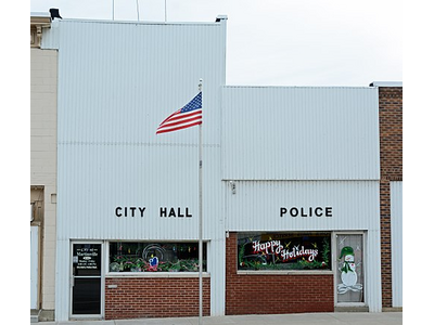 City Hall and Police station in Martinsville, IL, US