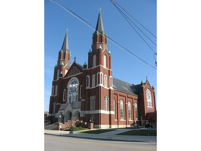 St. Joseph's Catholic Church in Wapakoneta, light