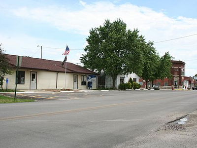 Fisher Illinois Post office and downtown