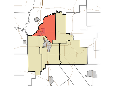 Map highlighting Jennings Township, Scott County, Indiana